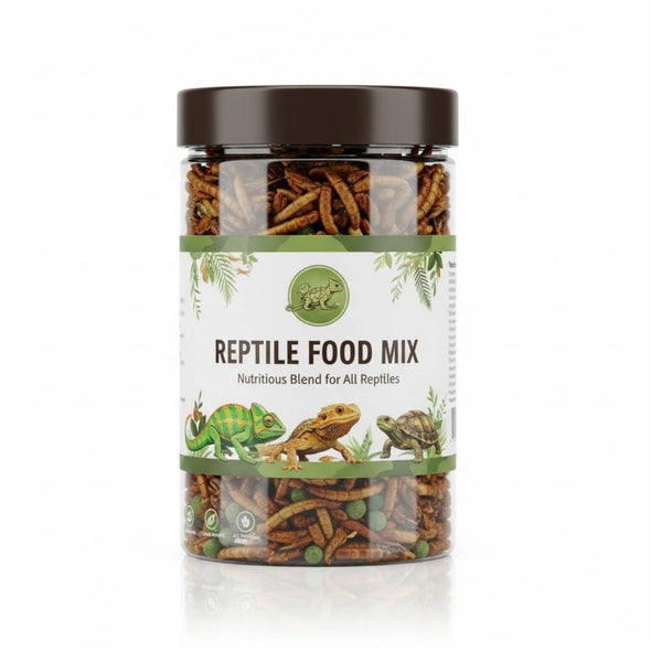 Of course. Here is a product description for the Reptile Food Mix, based on the images provided and following the established structure.  Product Name:
