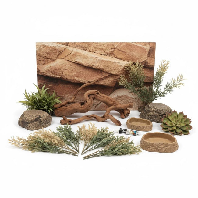 Complete Desert Reptile Terrarium Decor Kit Main Image