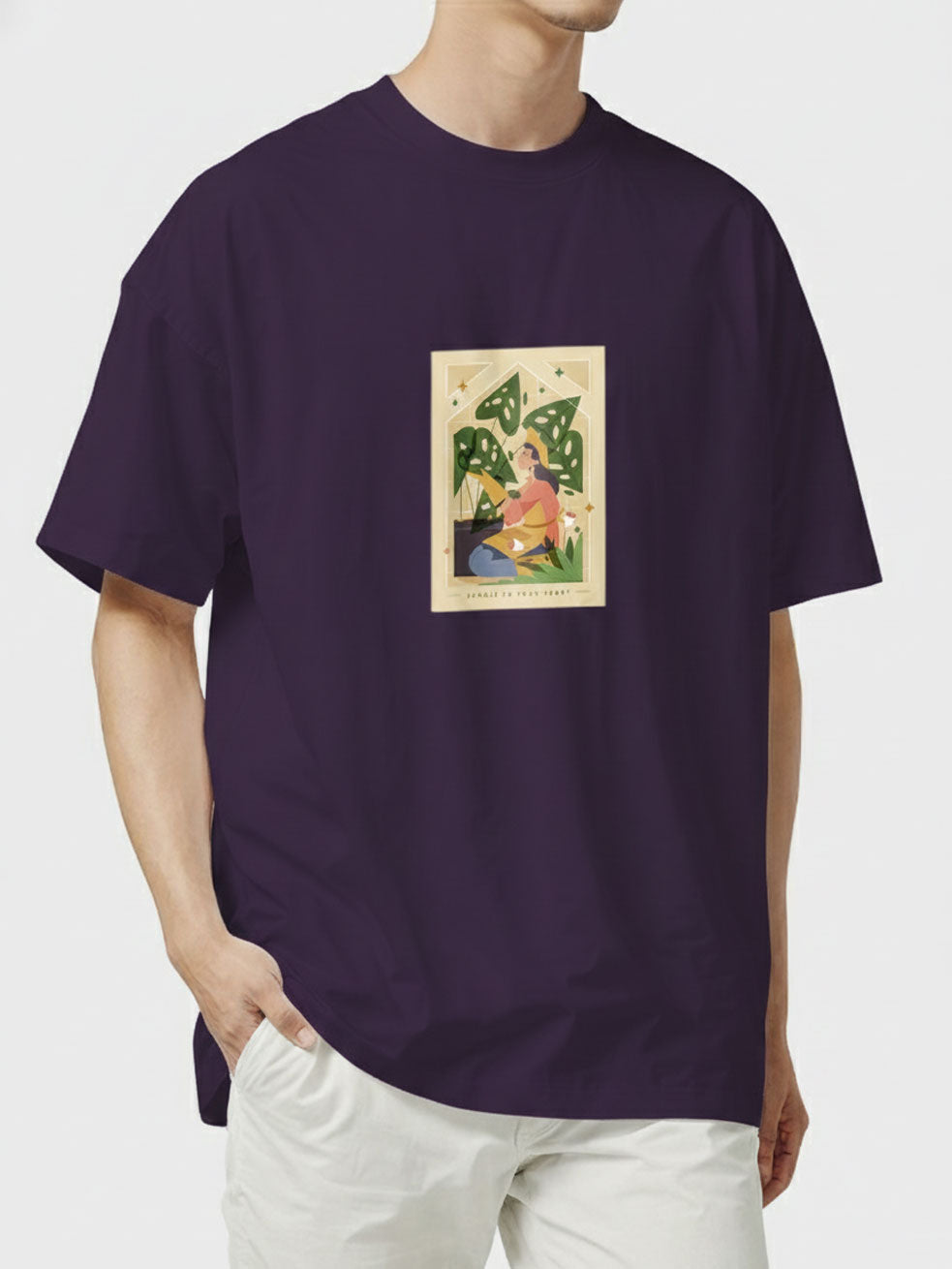 Jungle In Your Heart Graphic Tee - Tropical Foliage