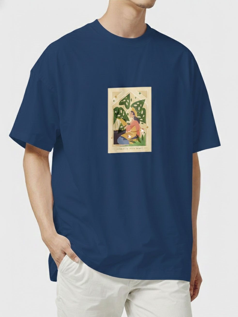 Jungle In Your Heart Graphic Tee - Tropical Foliage