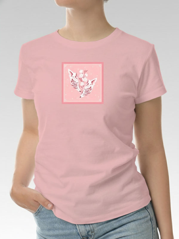 Streetwear Style Shirt - Sakura Kitsune Mask Pattern