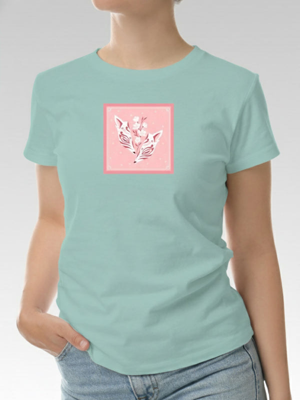 Streetwear Style Shirt - Sakura Kitsune Mask Pattern