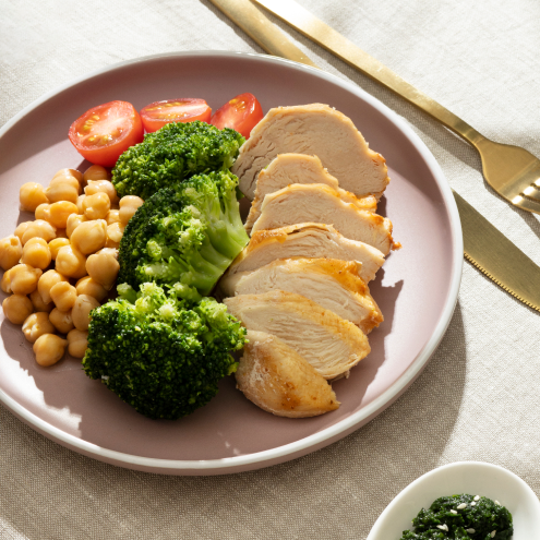 Grilled Chicken with Corn & Broccoli