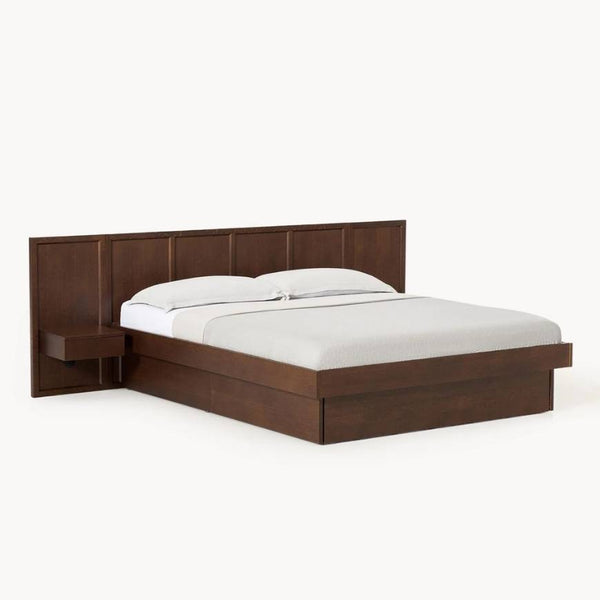Modern Walnut Platform Bed Frame