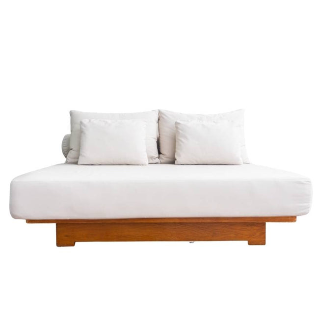 Modern Walnut Platform Bed Frame Main Image
