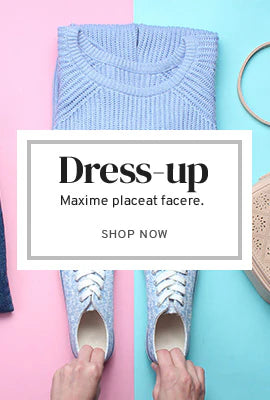 Light blue sweater and shoes on a pink and blue gradient background with text overlay.