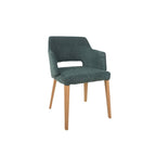 Olive Velvet Dining Chair with Armrests