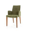 Olive Velvet Dining Chair with Armrests