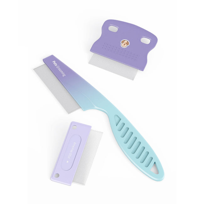 Pet Grooming Comb Set – Anti-Flea & Detangling Brush Hover Image