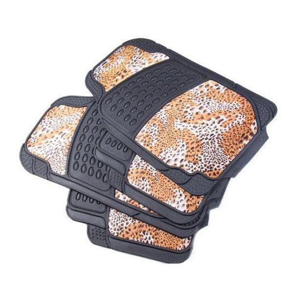 Leopard Print Floor Mat Set