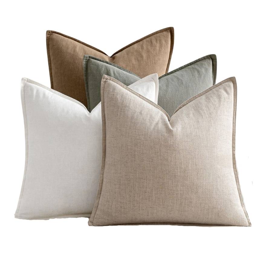 Neutral Linen Decorative Pillow Set