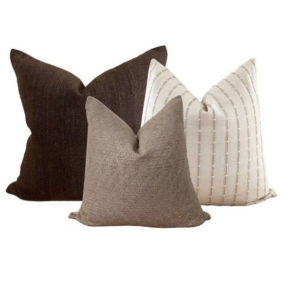 Neutral Linen Decorative Pillow Set
