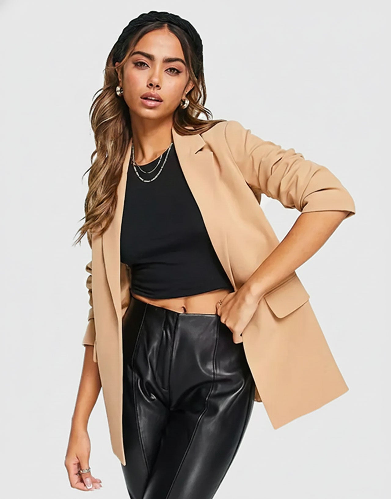 Metropolitan Longline Vegan Leather Coat Hauptbild