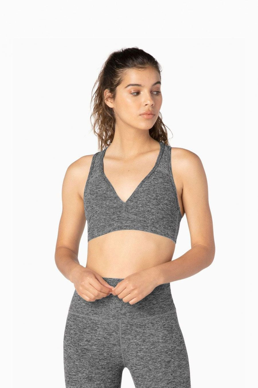 Heathered V-Neck Training Bra