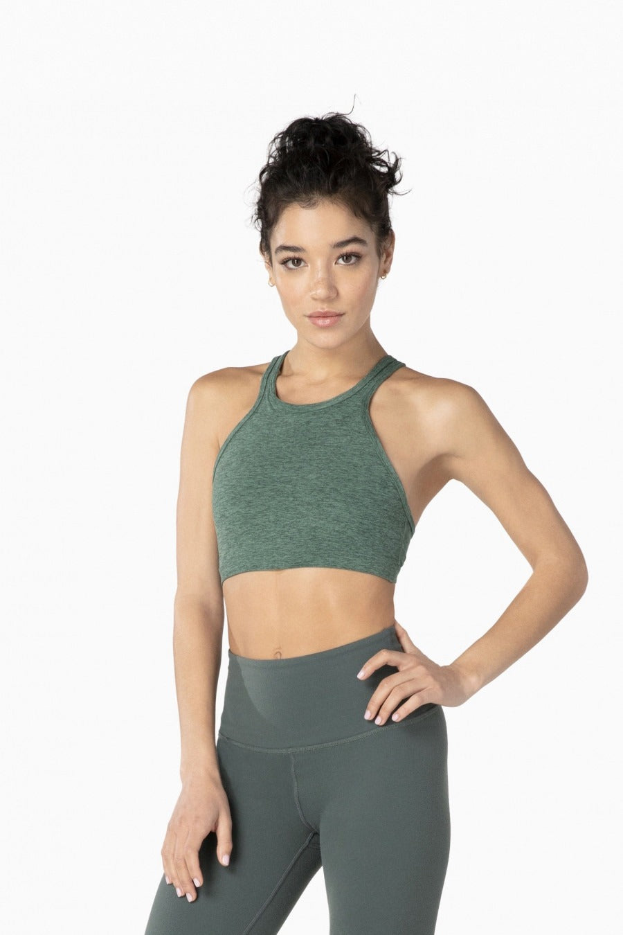 Forest Heather High Neck Bra