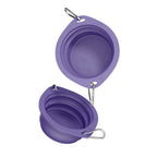 Collapsible Travel Pet Bowl – Portable Silicone Feeder with Carabiner
