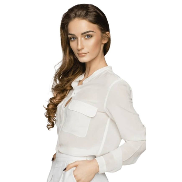 Classic White Chiffon Blouse